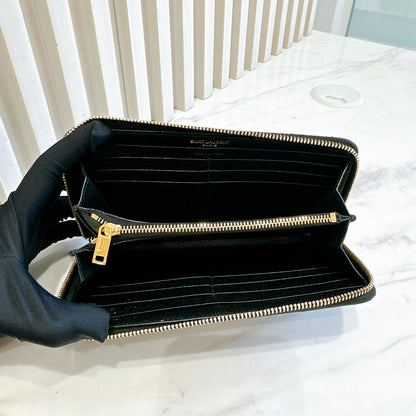 YSL Cassandre Matelasse Zip Around Wallet
