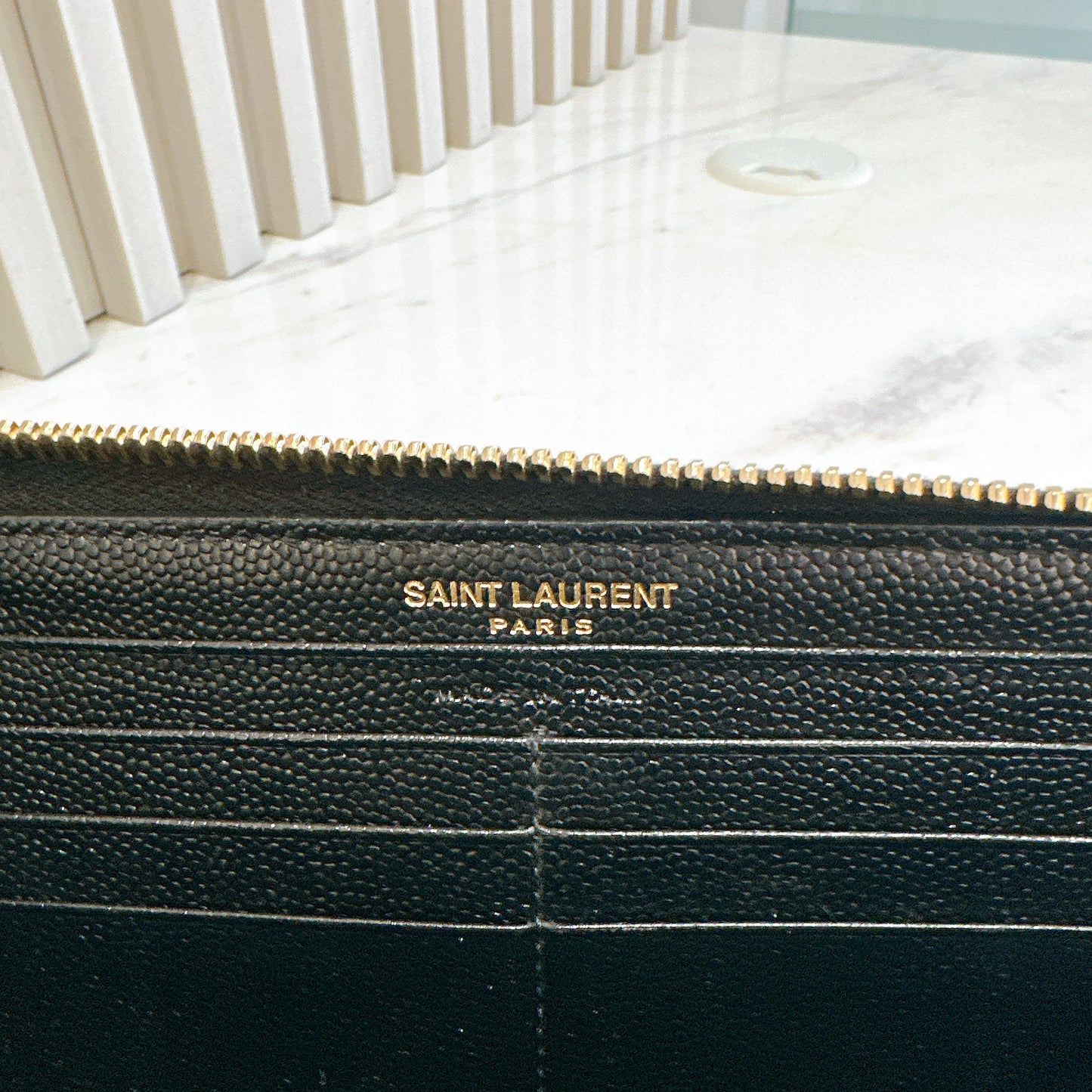 YSL Cassandre Matelasse Zip Around Wallet