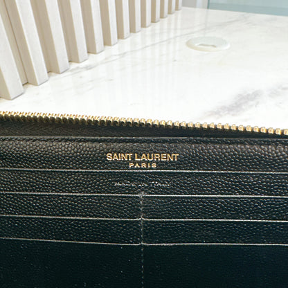 YSL Cassandre Matelasse Zip Around Wallet