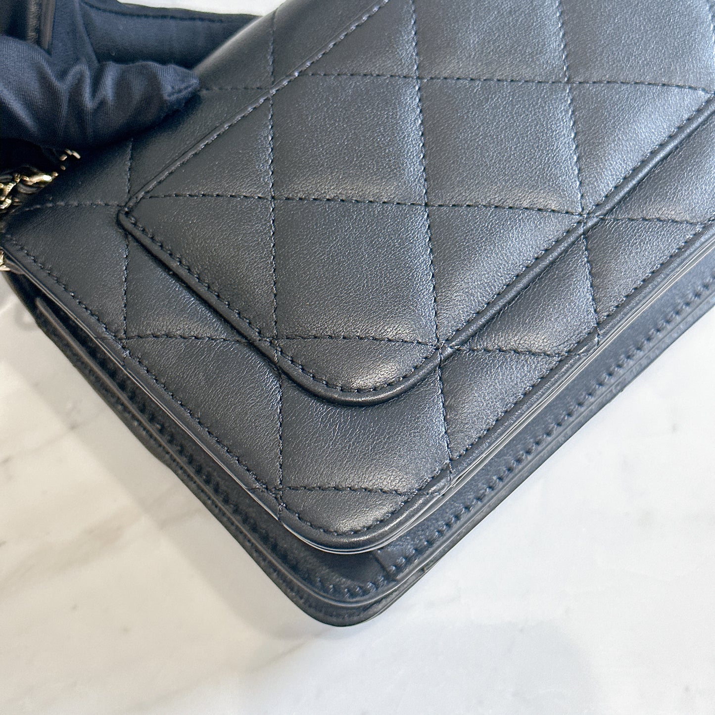 Chanel 21B Top Handle Quilted Black Flap Bag
