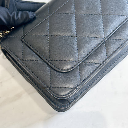 Chanel 21B Top Handle Quilted Black Flap Bag