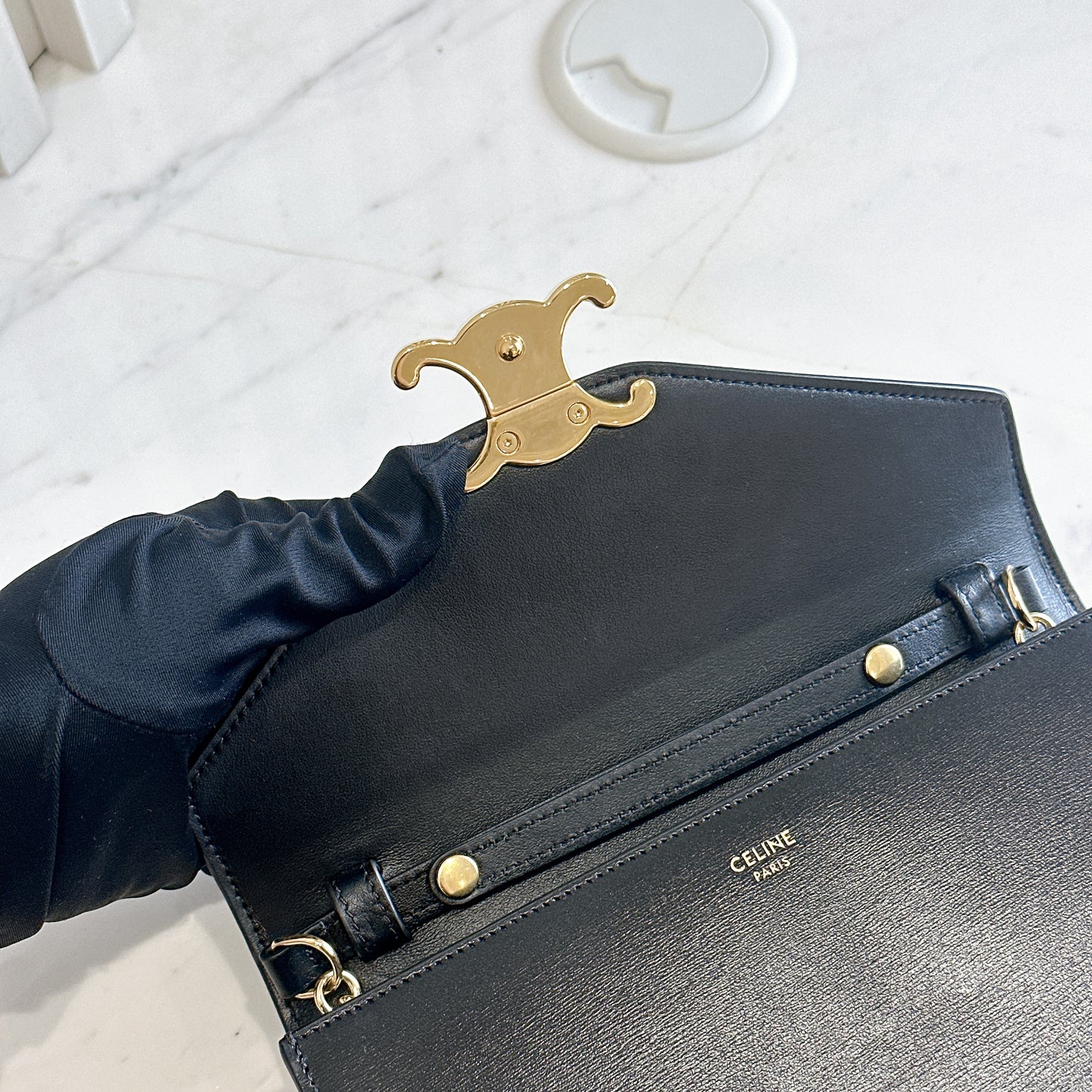 Celine Margo Wallet On Chain in Black