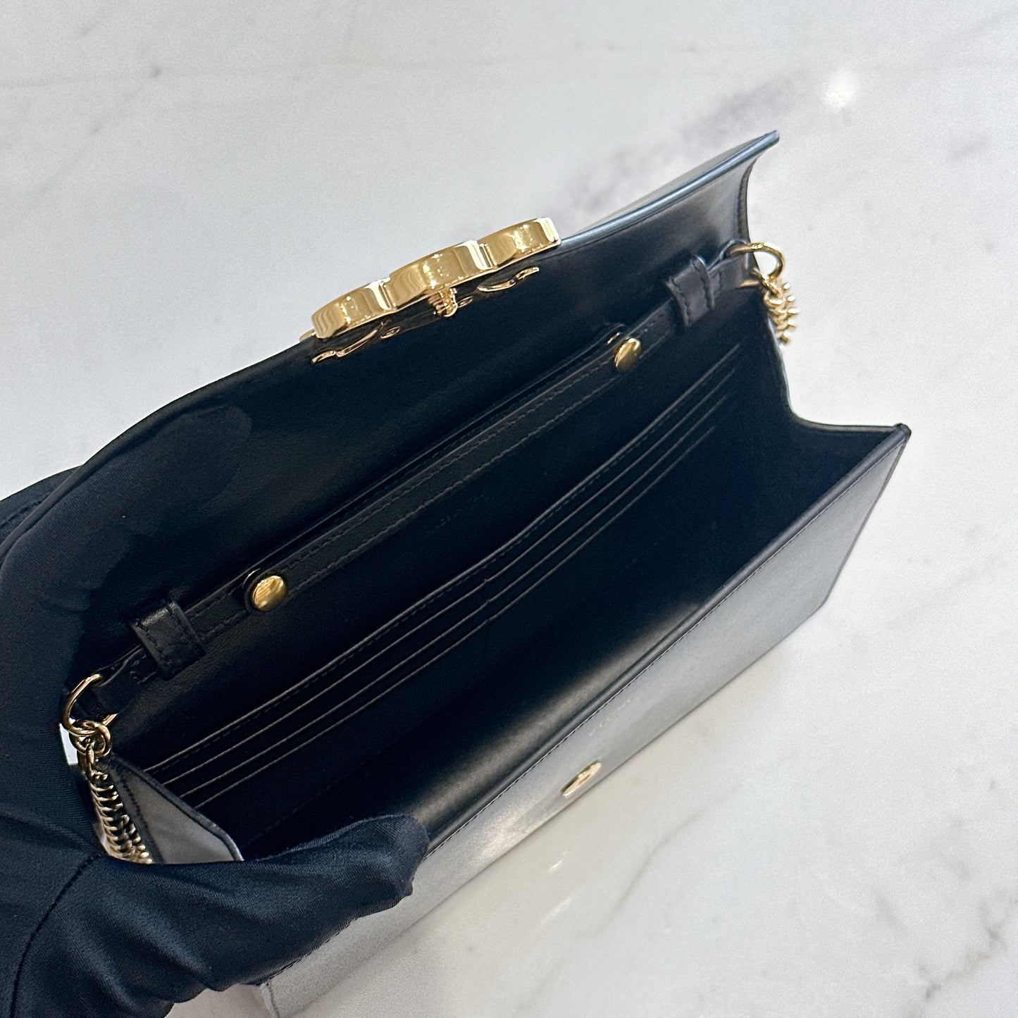 Celine Margo Wallet On Chain in Black
