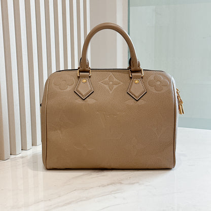 LV Speedy 25 in Tourterelle Empreinte Leather