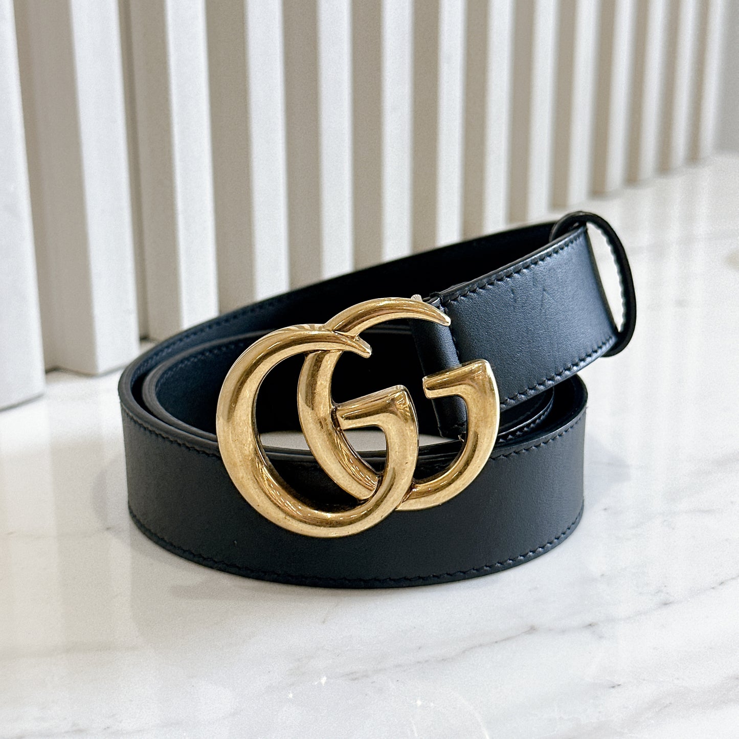 Gucci Marmont Belt in Black GHW