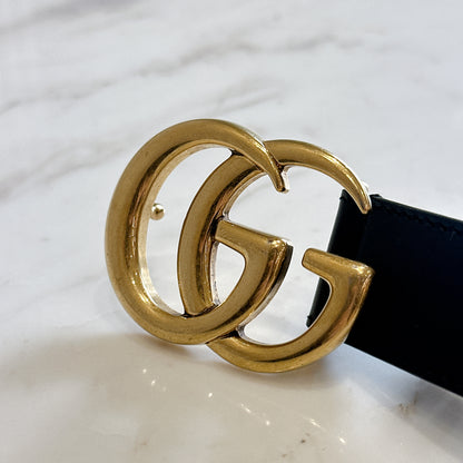 Gucci Marmont Belt in Black GHW