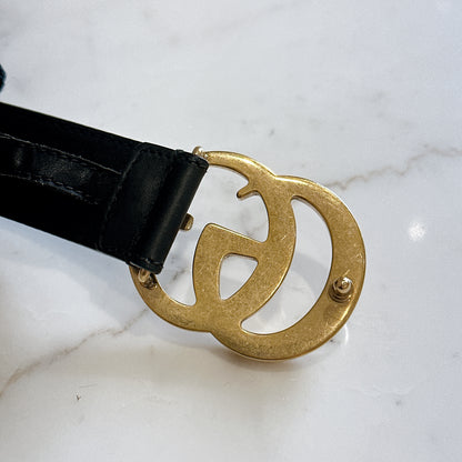 Gucci Marmont Belt in Black GHW