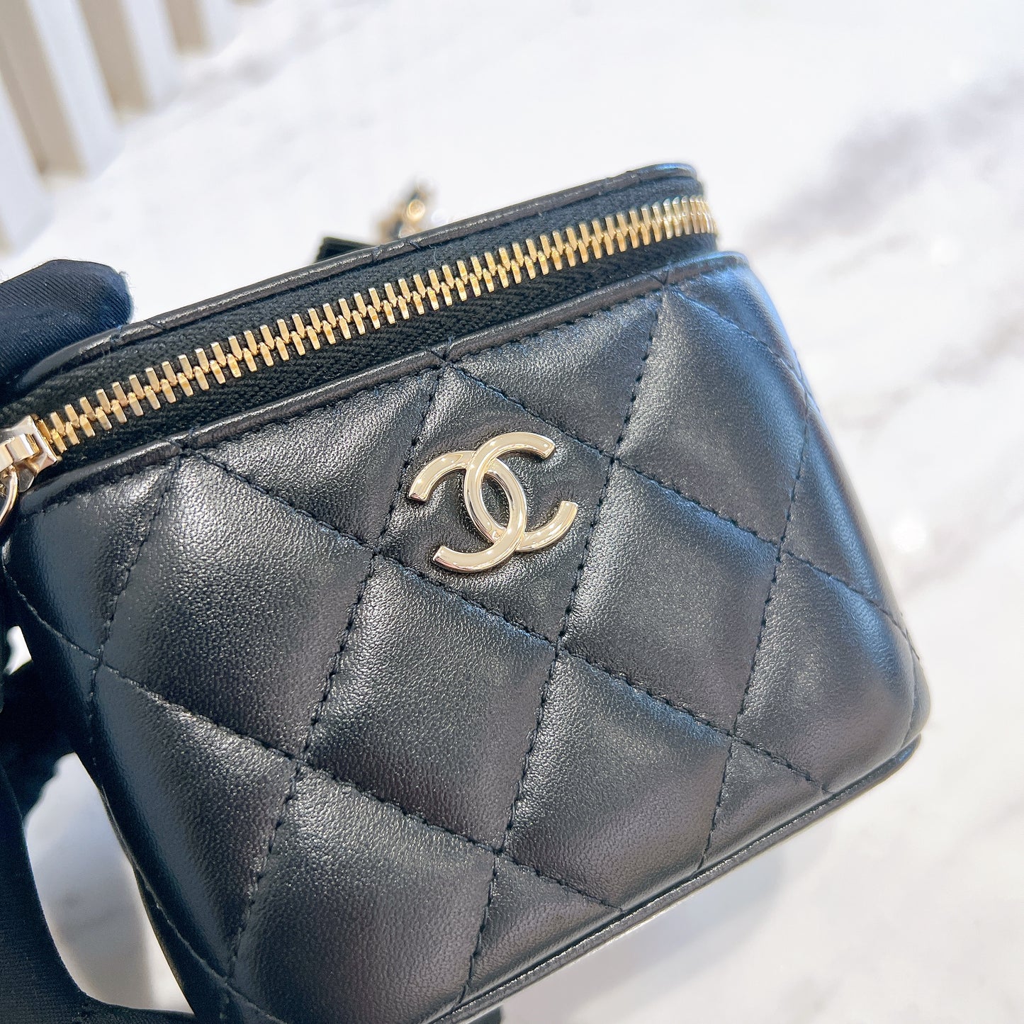 Chanel Camellia Bow Vanity Case