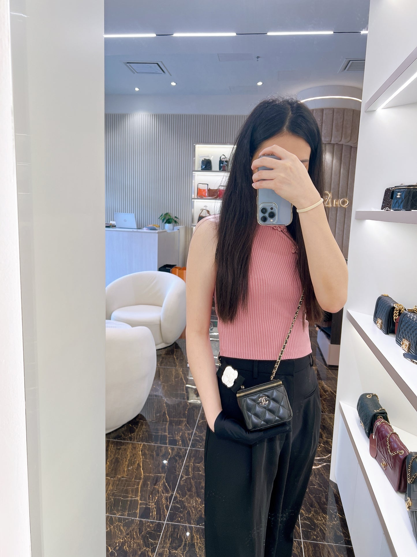 Chanel Camellia Bow Vanity Case