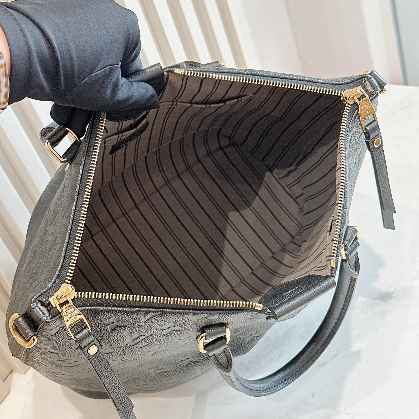 LV Mazarine in Black Empreinte Leather