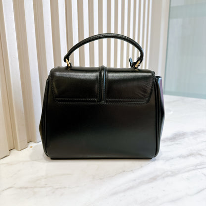 Celine Mini 16 Satinated Calfskin in Black