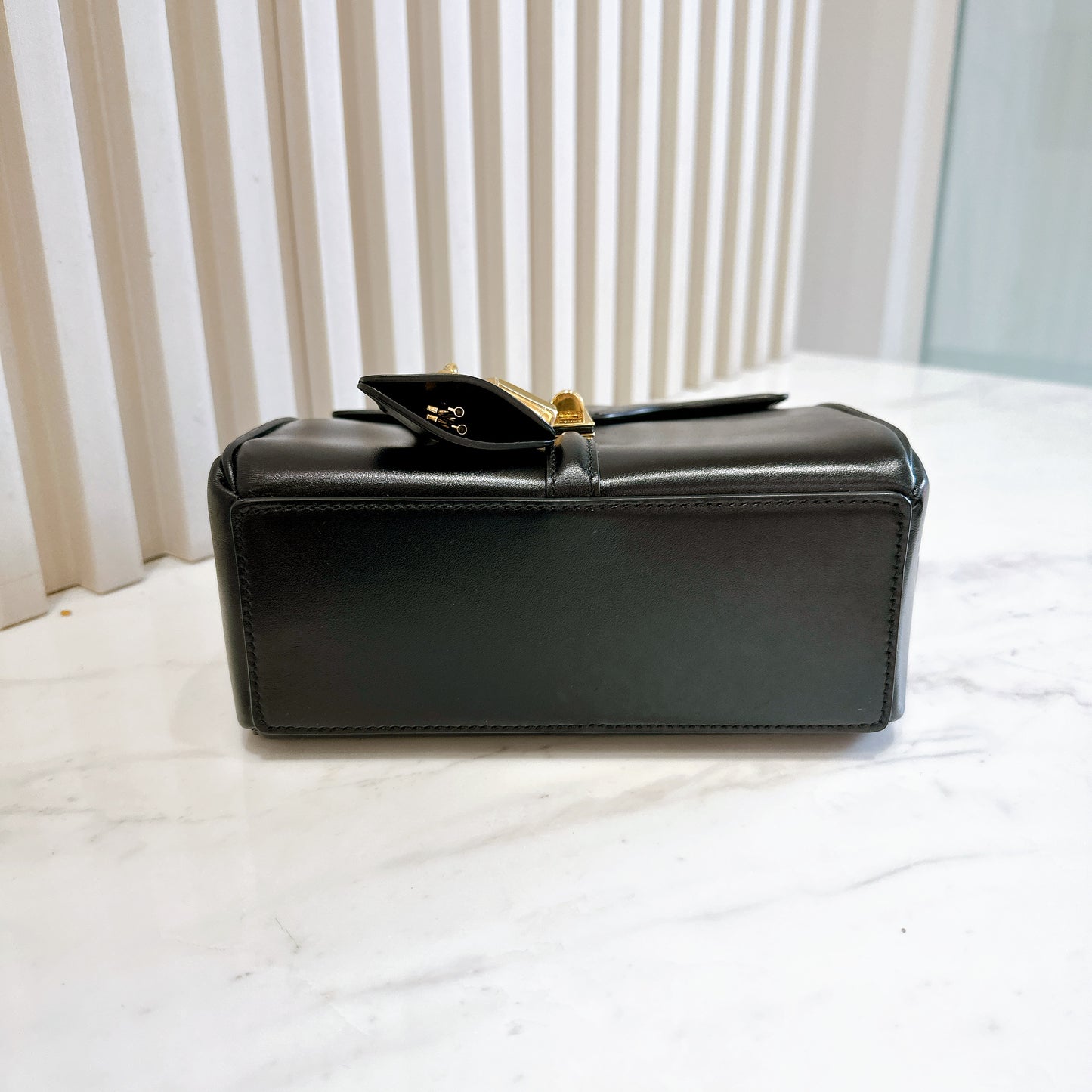 Celine Mini 16 Satinated Calfskin in Black