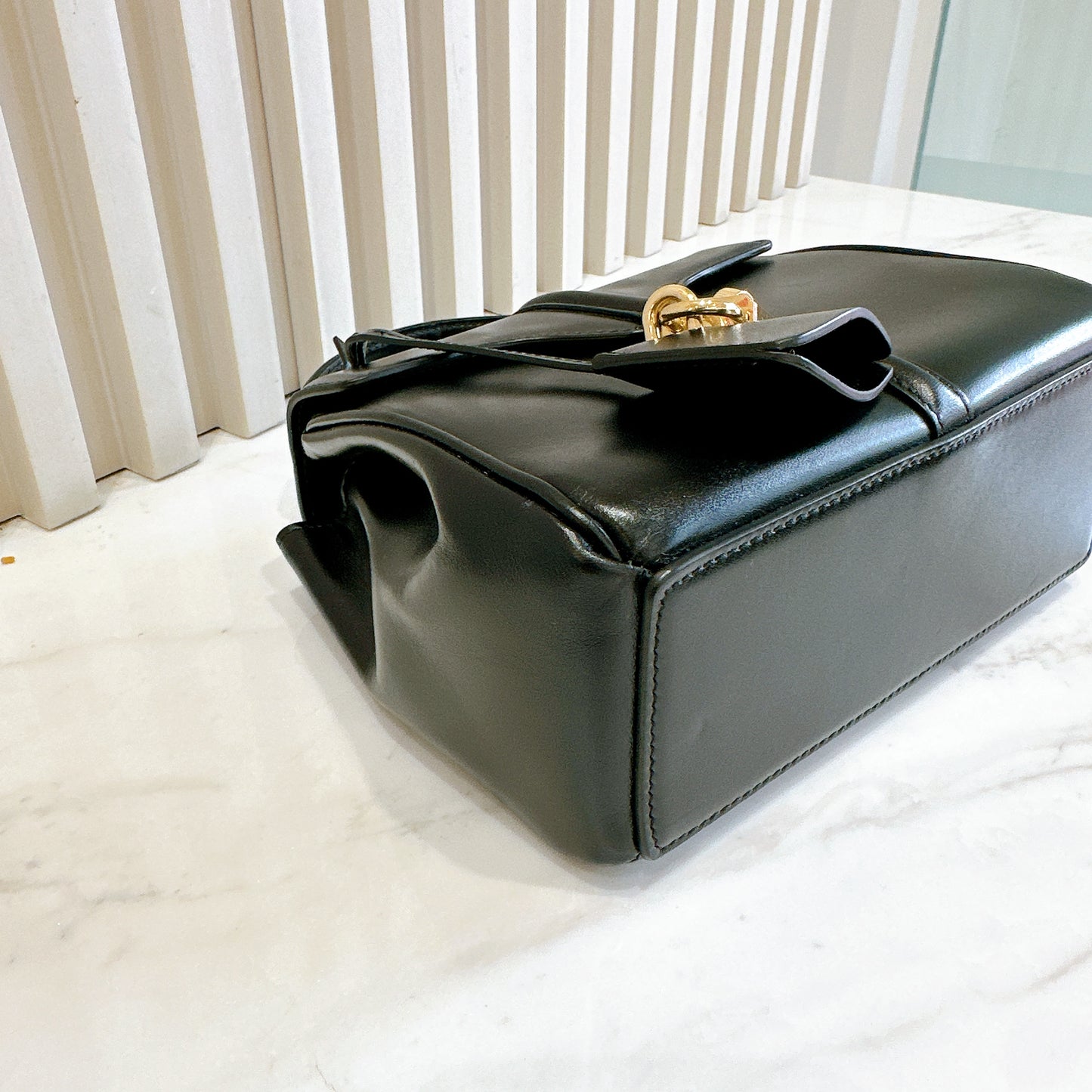 Celine Mini 16 Satinated Calfskin in Black
