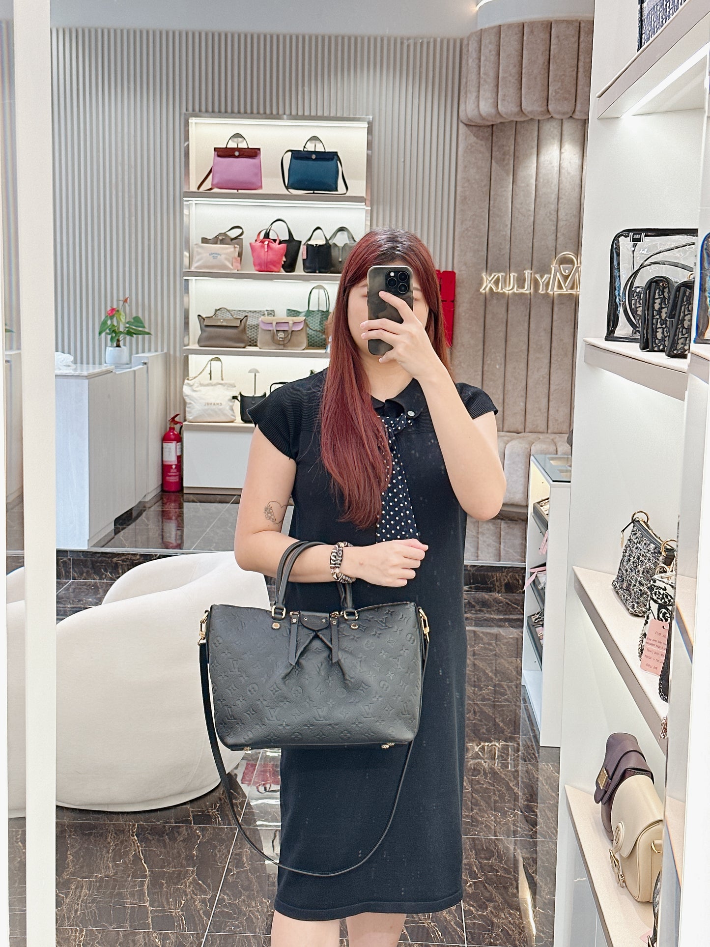 LV Mazarine in Black Empreinte Leather