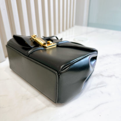 Celine Mini 16 Satinated Calfskin in Black