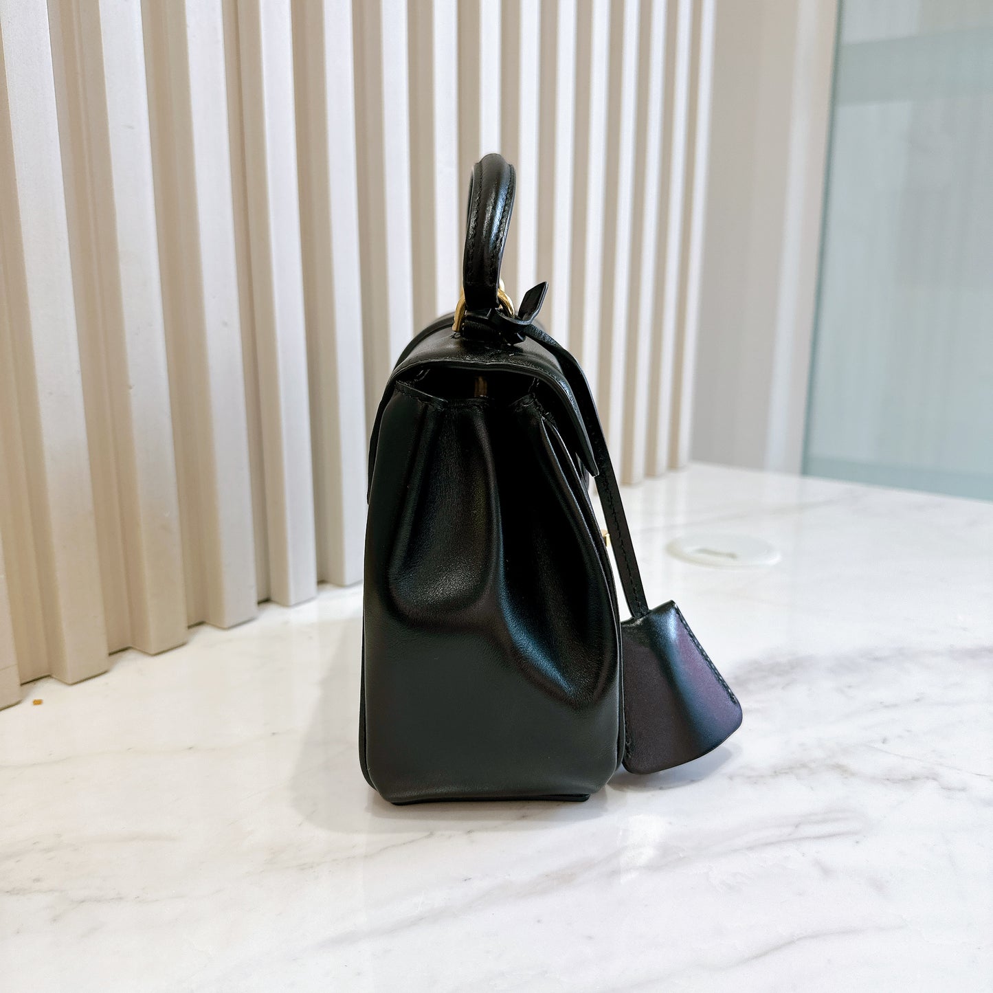 Celine Mini 16 Satinated Calfskin in Black
