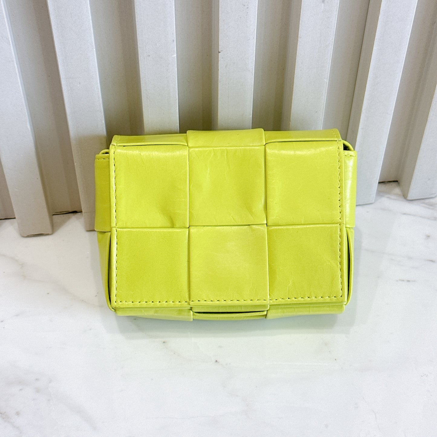 Bottega Veneta Mini Cassette in Lime Green