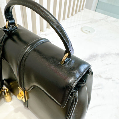 Celine Mini 16 Satinated Calfskin in Black