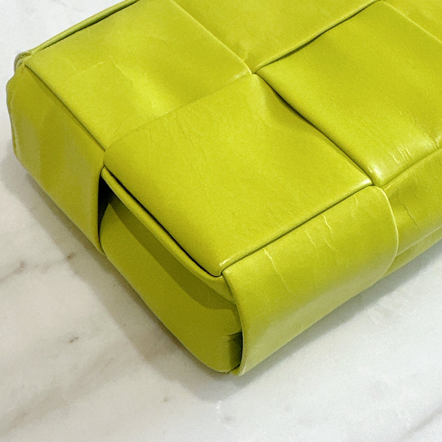 Bottega Veneta Mini Cassette in Lime Green