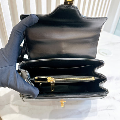 Celine Mini 16 Satinated Calfskin in Black
