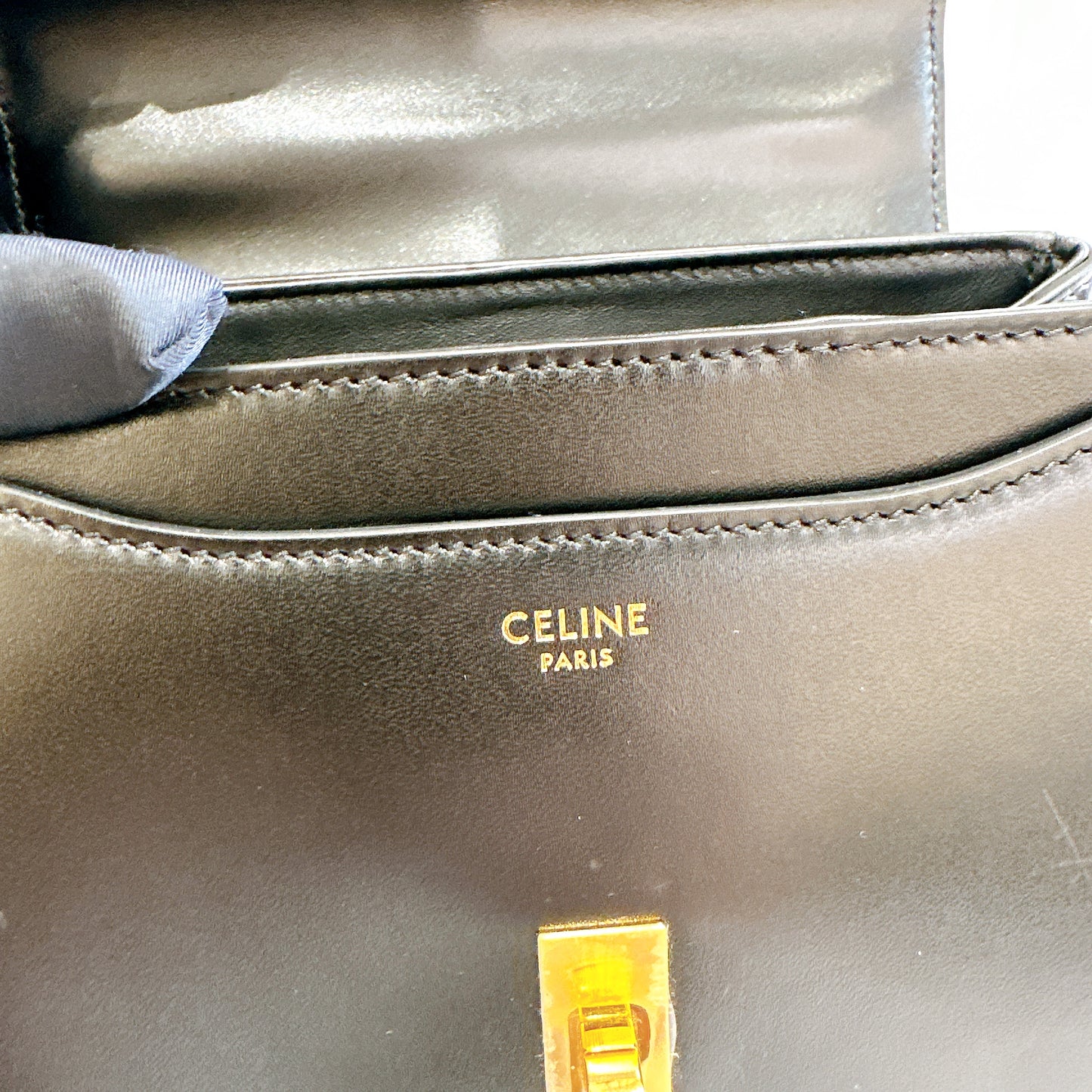 Celine Mini 16 Satinated Calfskin in Black