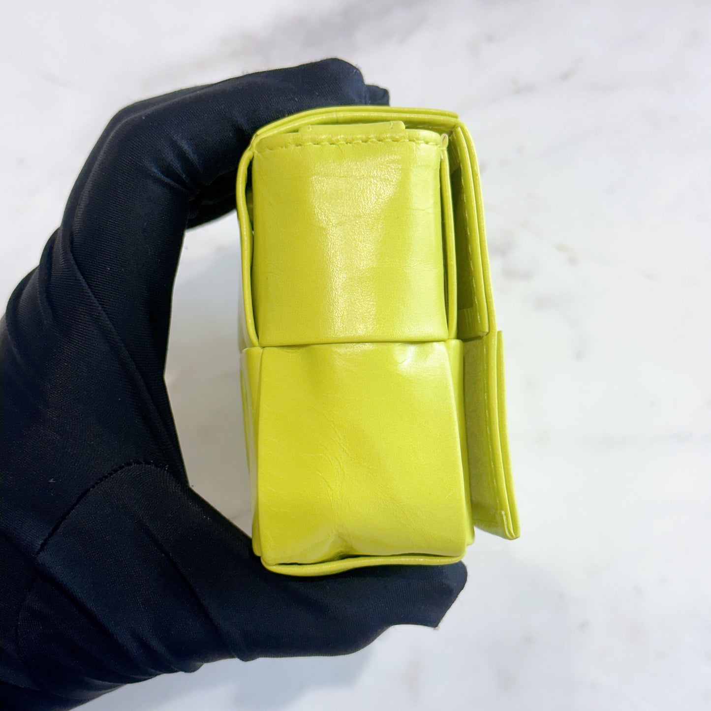 Bottega Veneta Mini Cassette in Lime Green