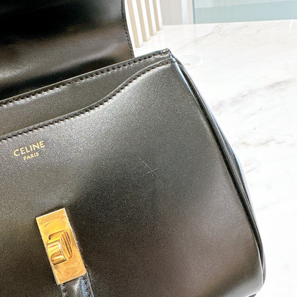 Celine Mini 16 Satinated Calfskin in Black