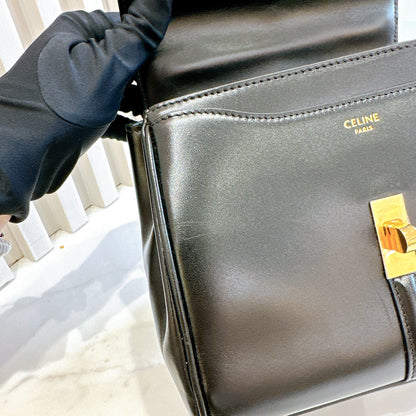 Celine Mini 16 Satinated Calfskin in Black