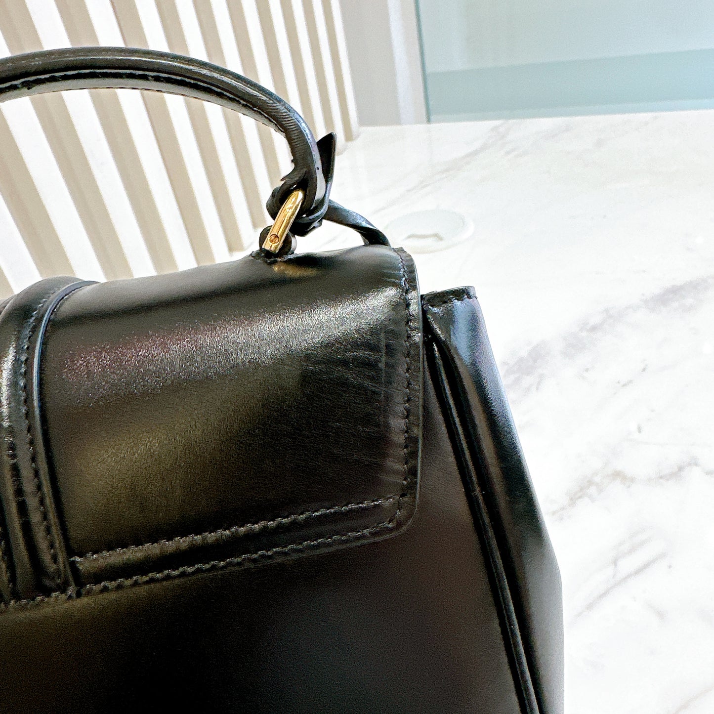 Celine Mini 16 Satinated Calfskin in Black