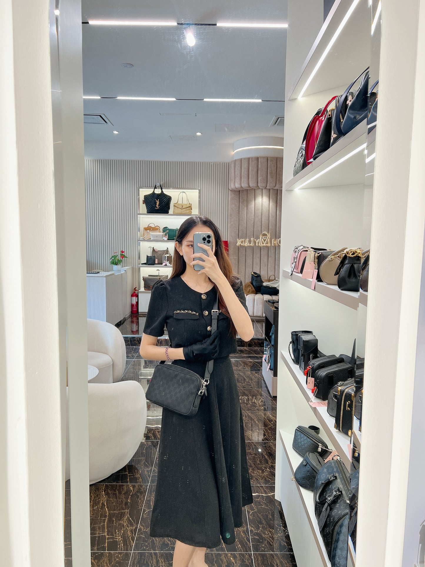 Gucci Canvas Crossbody Bag in Black