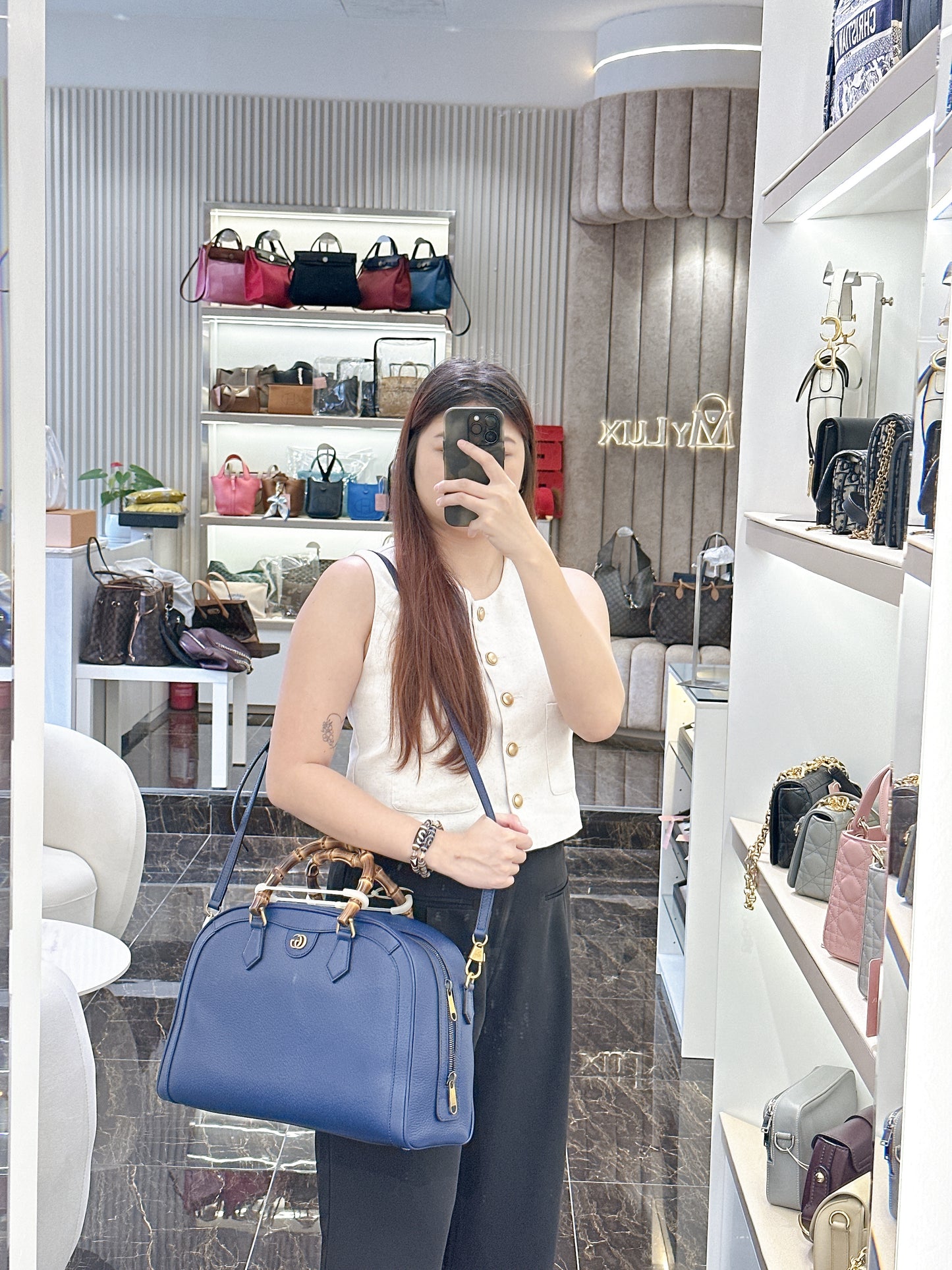 Gucci Diana Duffle in Blue Medium
