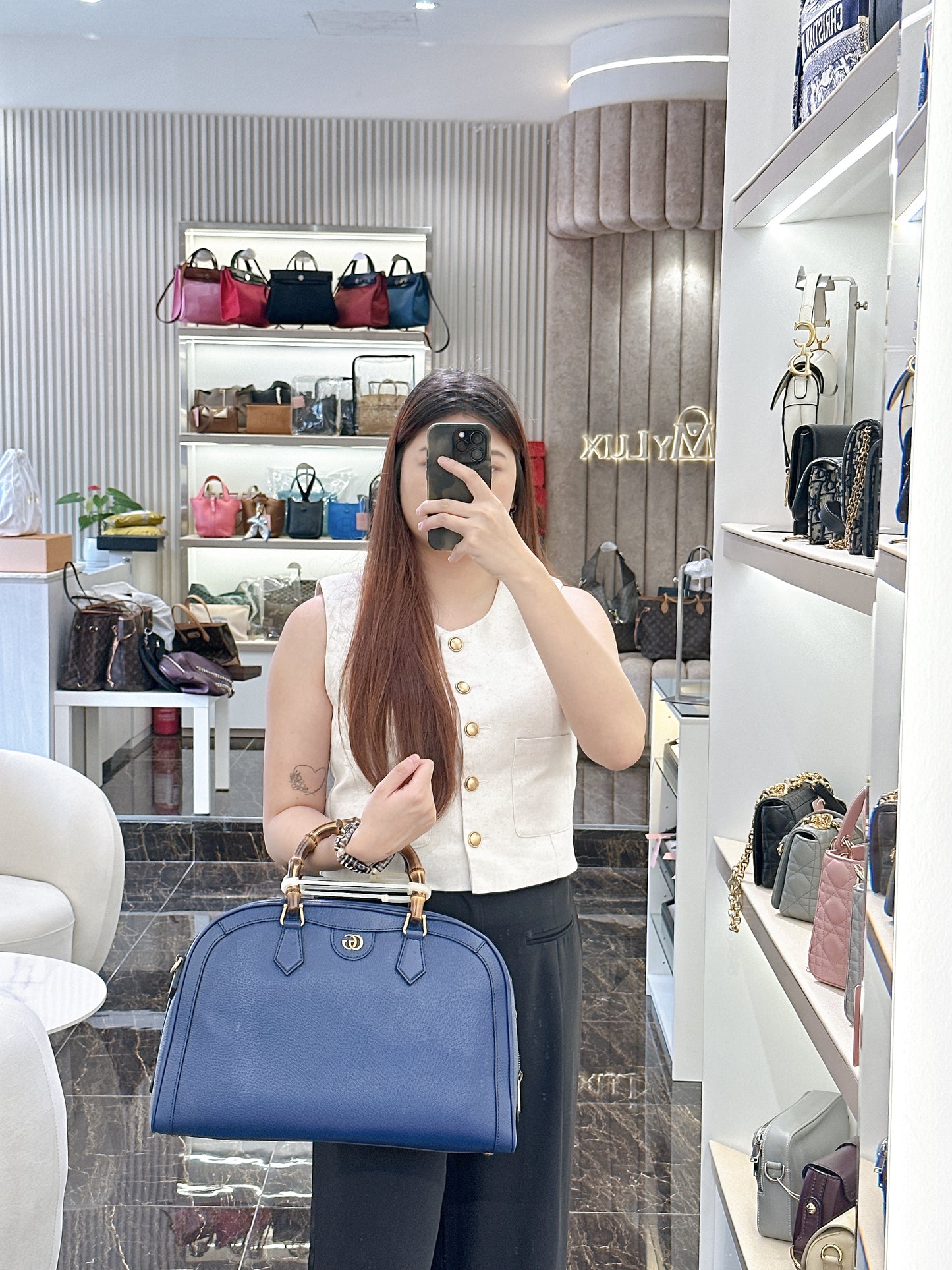 Gucci Diana Duffle in Blue Medium