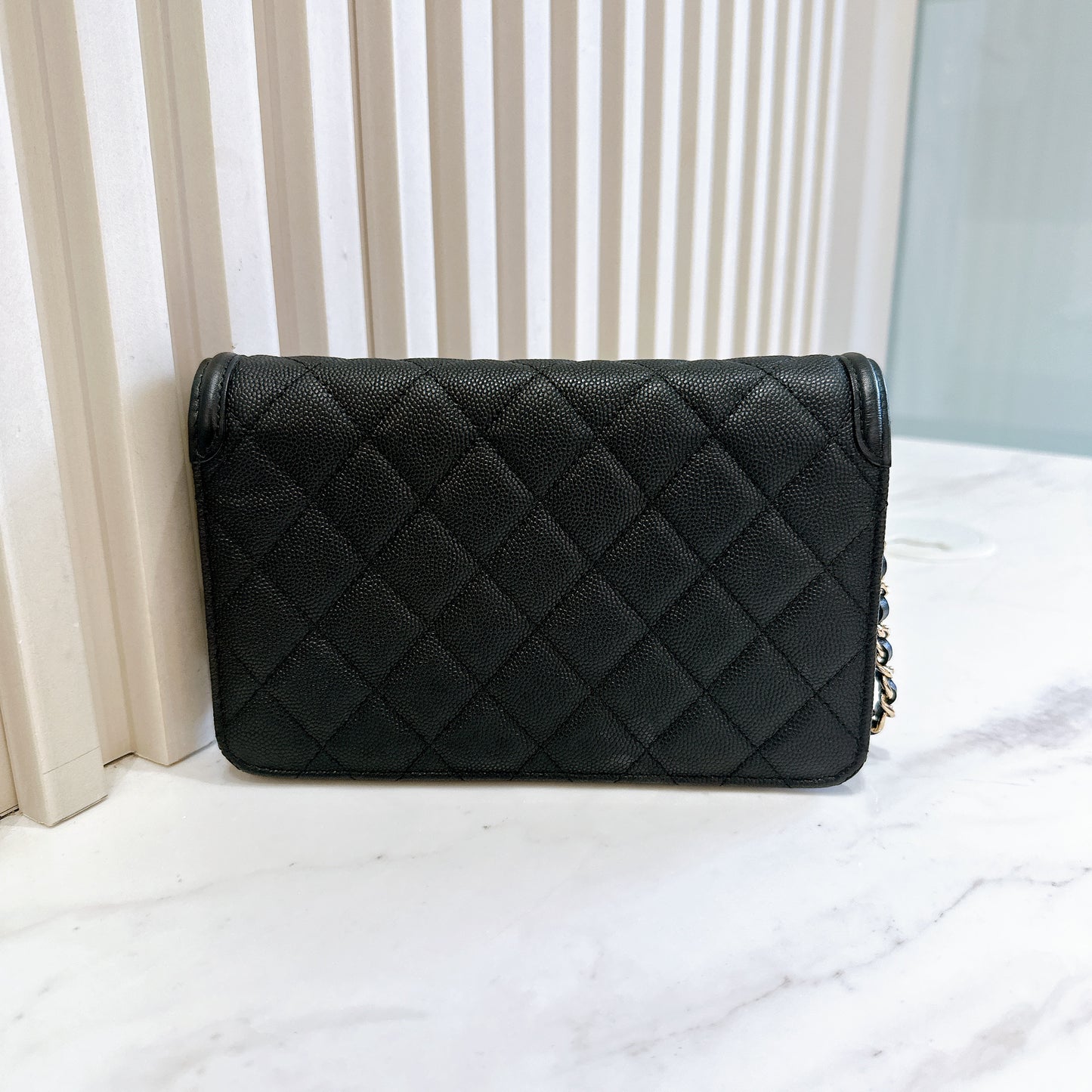 Chanel Filigree Chain Wallet in Black