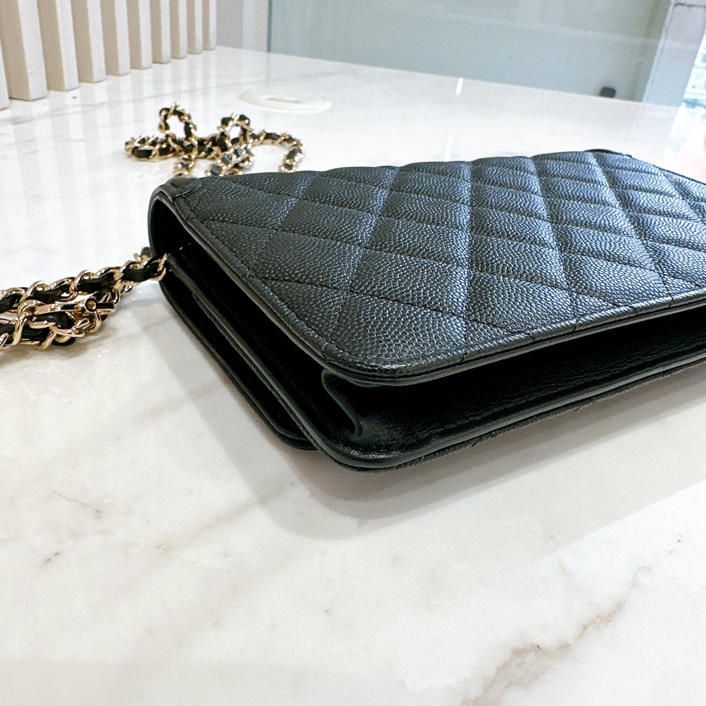 Chanel Filigree Chain Wallet in Black