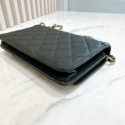 Chanel Filigree Chain Wallet in Black