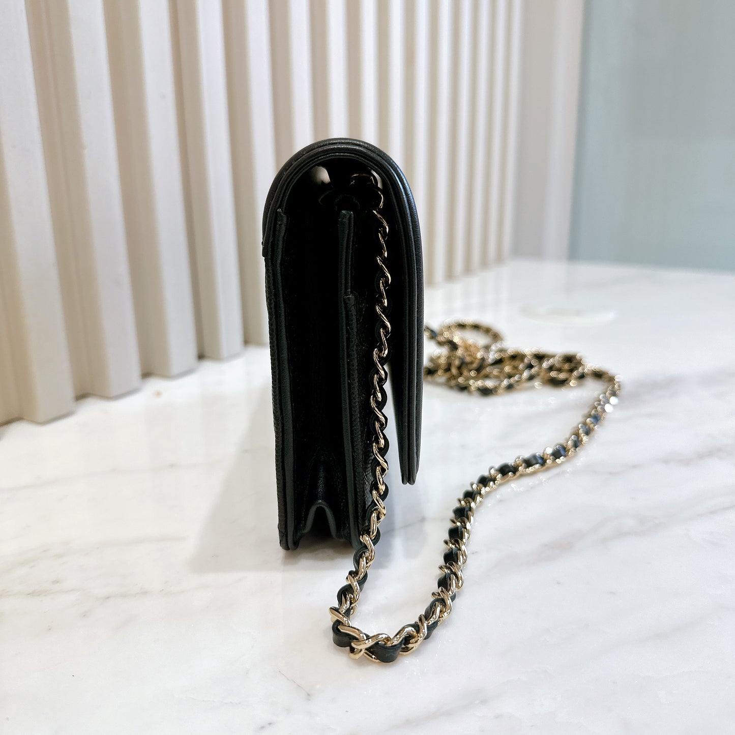 Chanel Filigree Chain Wallet in Black