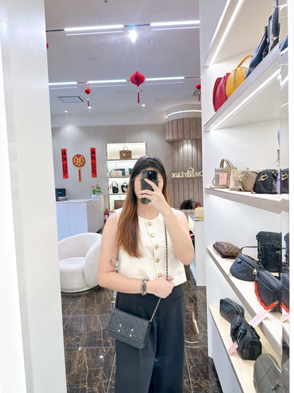 Chanel Filigree Chain Wallet in Black