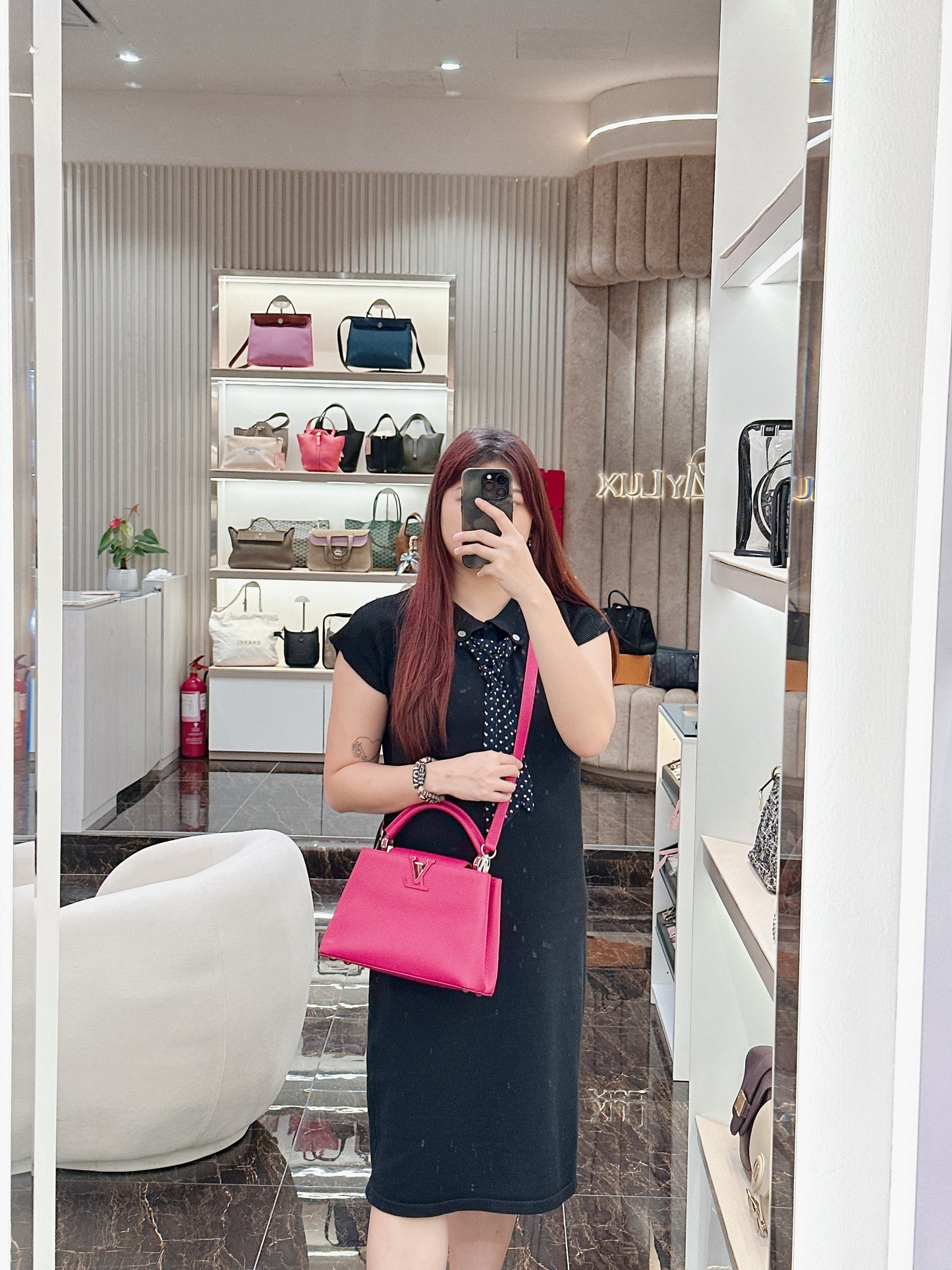 LV Capucines BB in Fushia Pink
