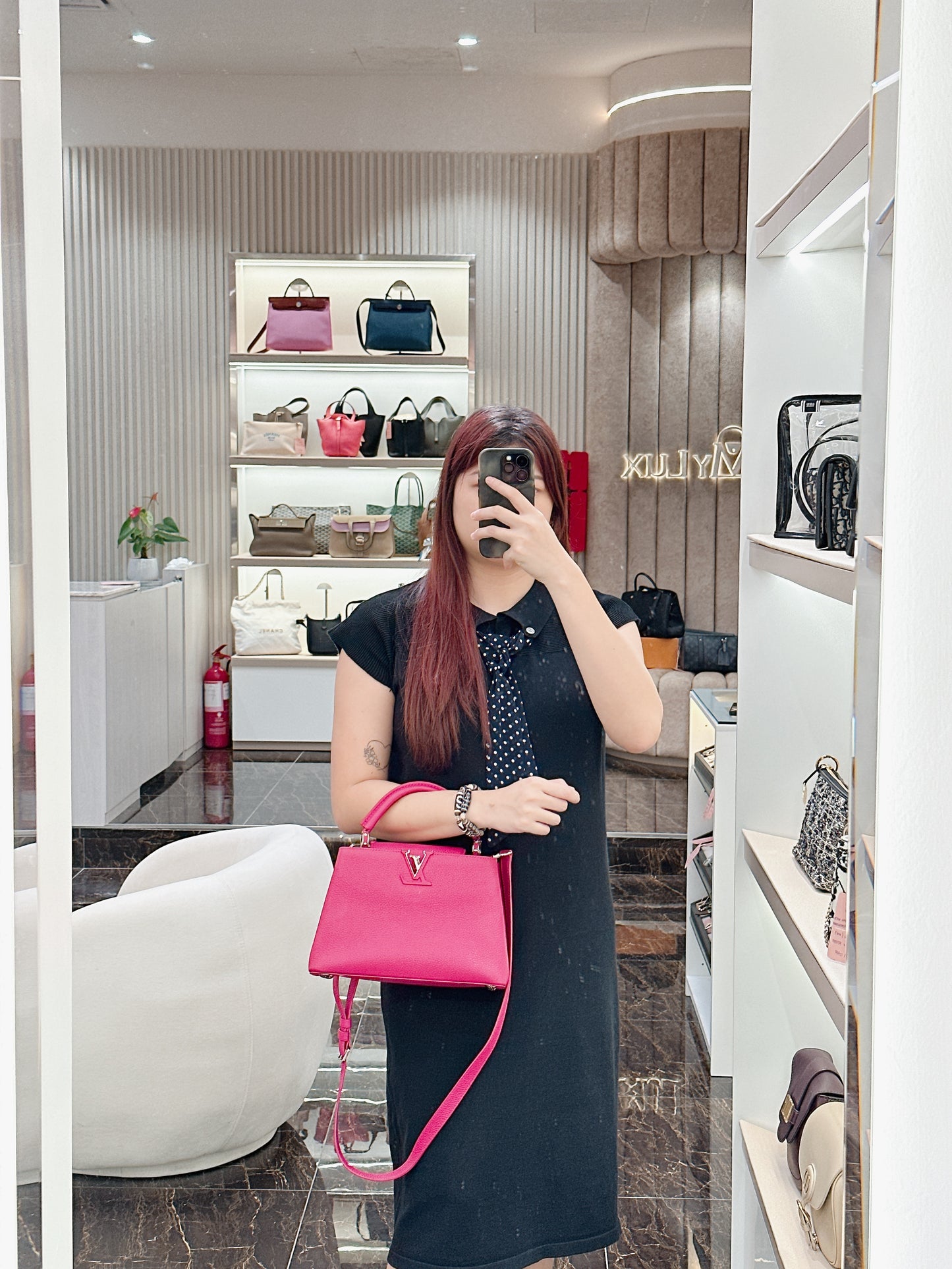 LV Capucines BB in Fushia Pink