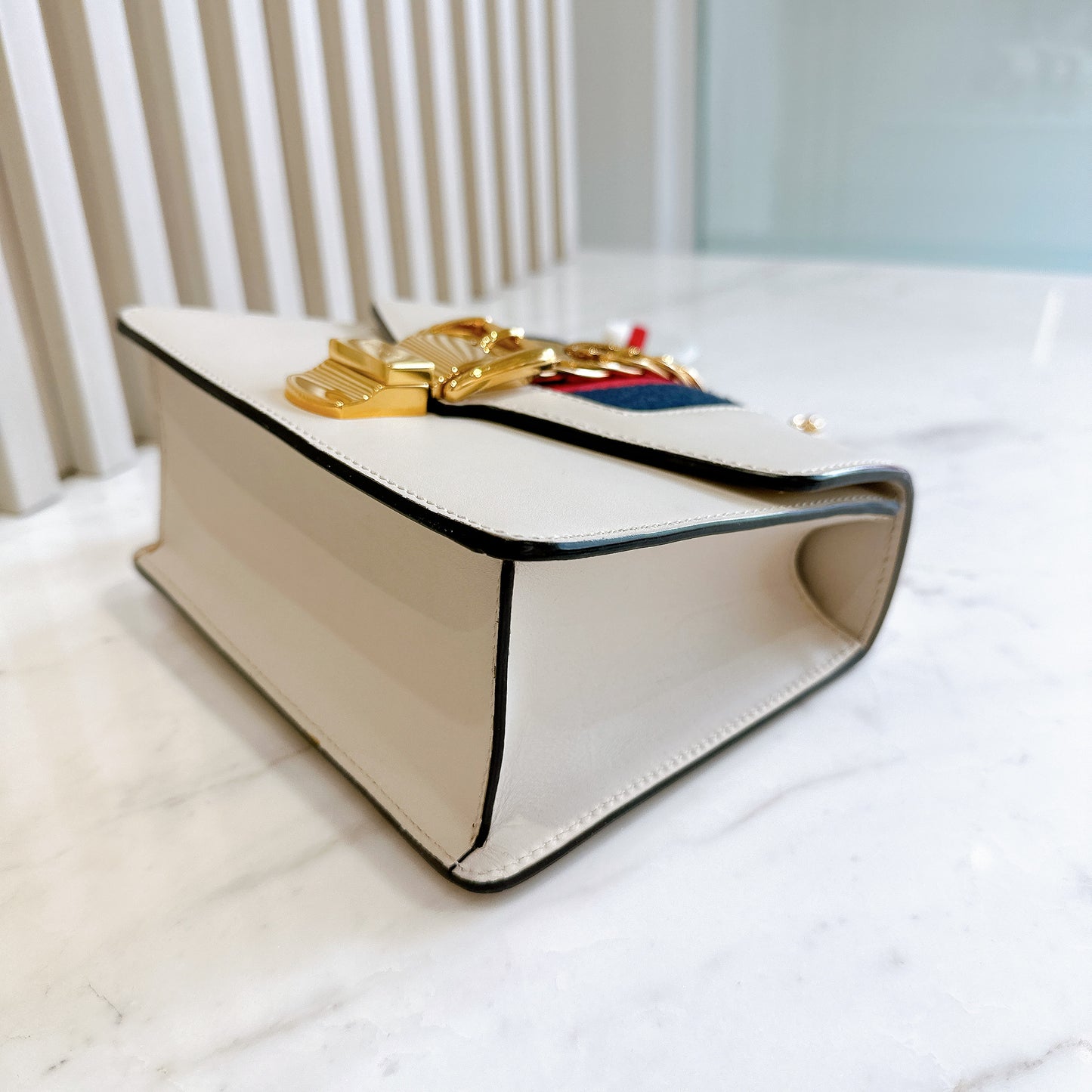 Gucci Sylvie White Mini Chain Bag