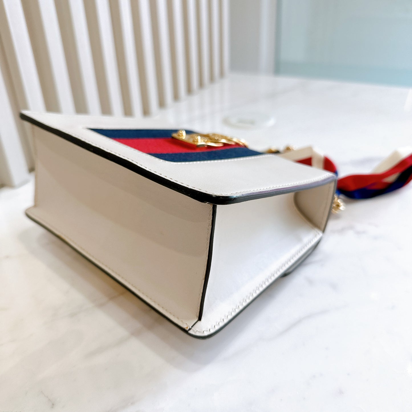 Gucci Sylvie White Mini Chain Bag
