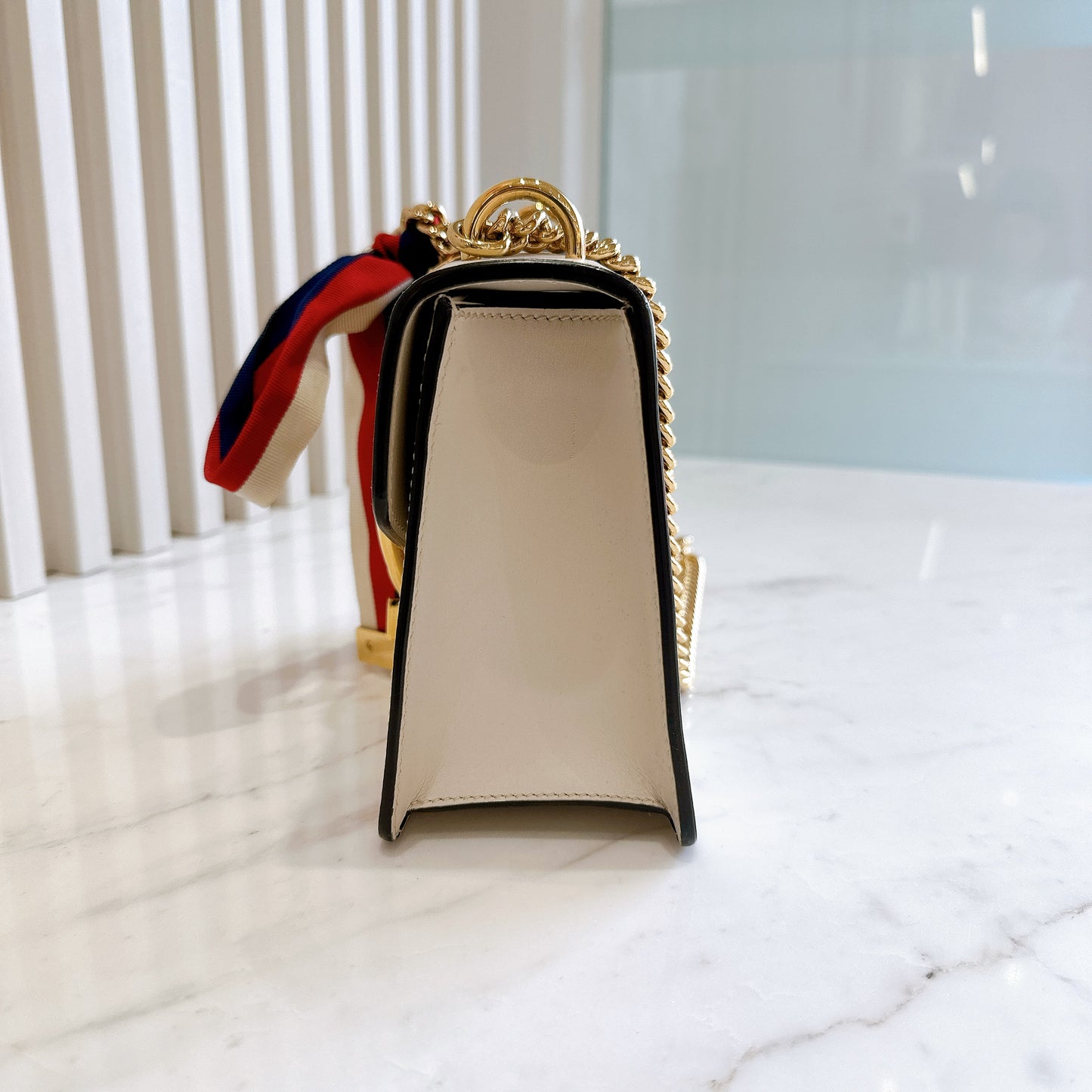Gucci Sylvie White Mini Chain Bag