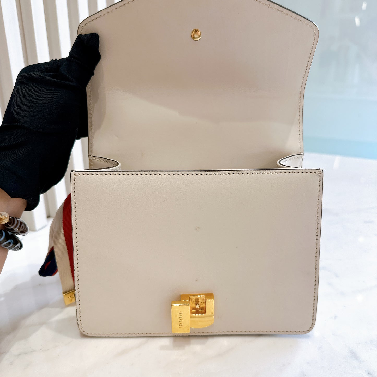 Gucci Sylvie White Mini Chain Bag