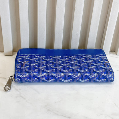 Goyard Matignon Zip Around Wallet in Blue