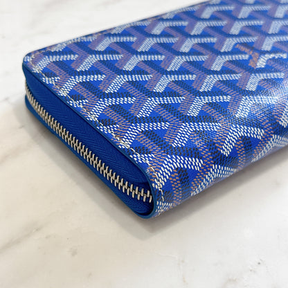 Goyard Matignon Zip Around Wallet in Blue