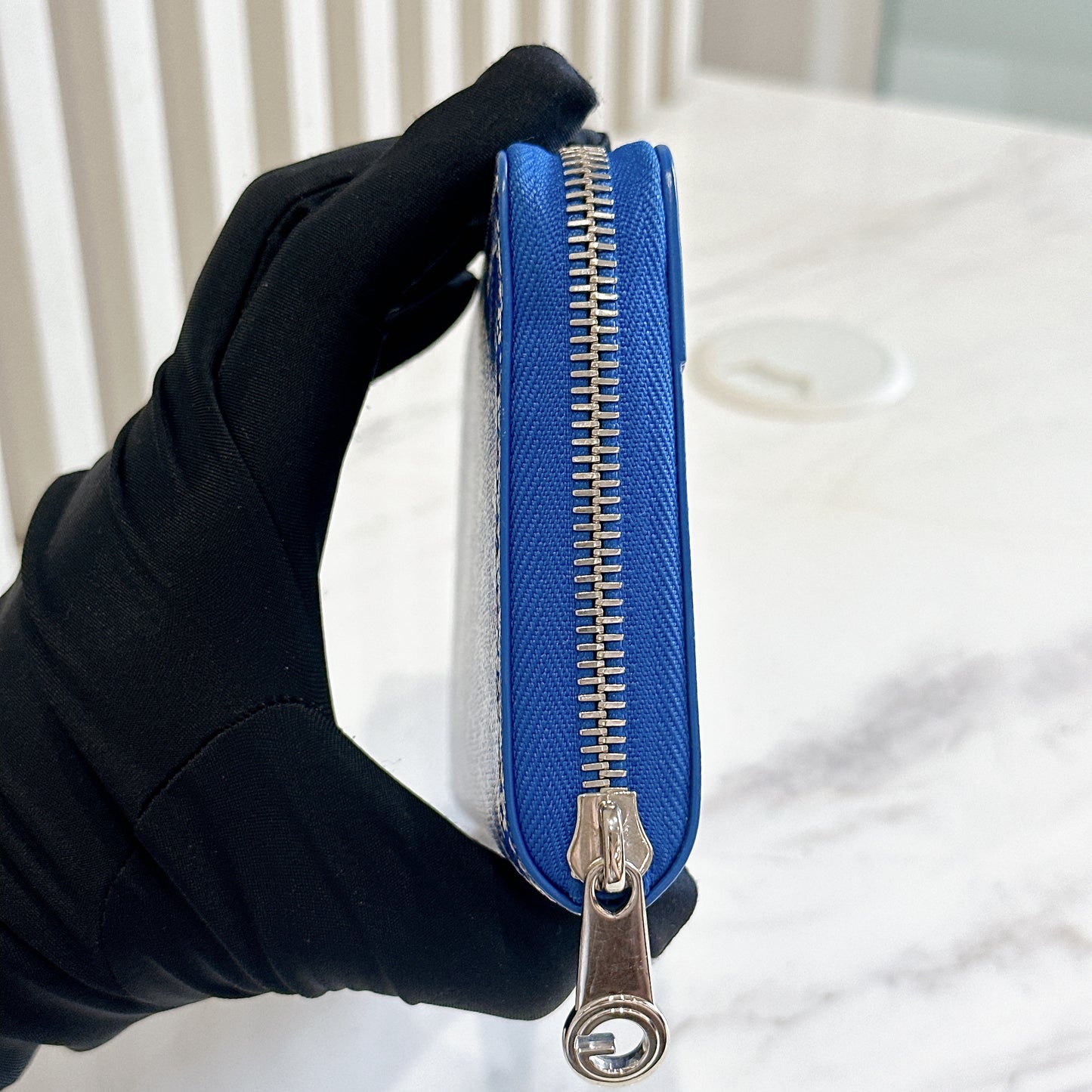 Goyard Matignon Zip Around Wallet in Blue