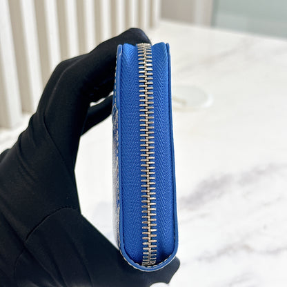 Goyard Matignon Zip Around Wallet in Blue