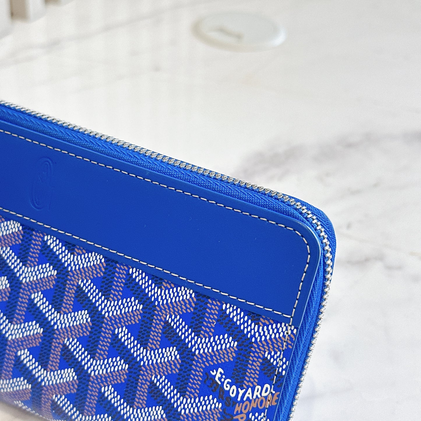 Goyard Matignon Zip Around Wallet in Blue