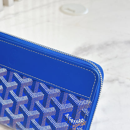Goyard Matignon Zip Around Wallet in Blue