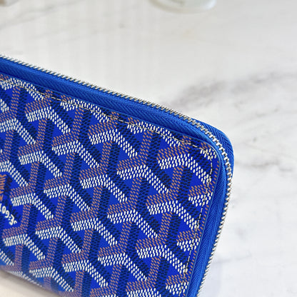 Goyard Matignon Zip Around Wallet in Blue